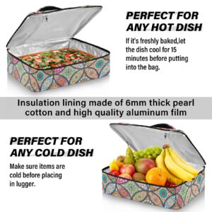 aiyojasen Insulated Casserole Dish Carrier Bag,Mandala Reusable Carrier Keeps Food Hot or Cold, Perfect for Lasagna Pan, Casserole Dish & More