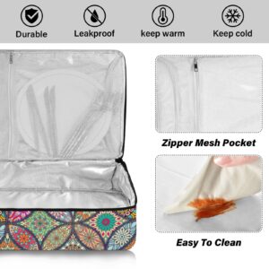 aiyojasen Insulated Casserole Dish Carrier Bag,Mandala Reusable Carrier Keeps Food Hot or Cold, Perfect for Lasagna Pan, Casserole Dish & More