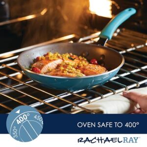 Rachael Ray Cook + Create Nonstick Cookware/Pots and Pan Set, 10 Piece, Agave Blue