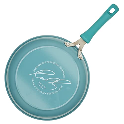 Rachael Ray Cook + Create Nonstick Cookware/Pots and Pan Set, 10 Piece, Agave Blue