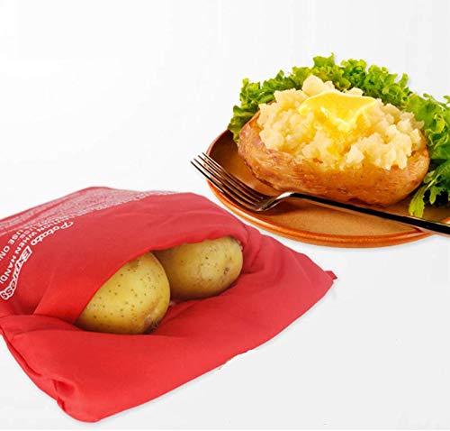 JQYXSS Microwave Potato Bag, 1 Pieces Reusable Express Microwave Potato Cooker Bag,Nice Size and Easily Fits 4 Potatoes