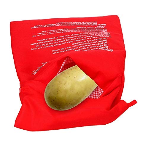 JQYXSS Microwave Potato Bag, 1 Pieces Reusable Express Microwave Potato Cooker Bag,Nice Size and Easily Fits 4 Potatoes