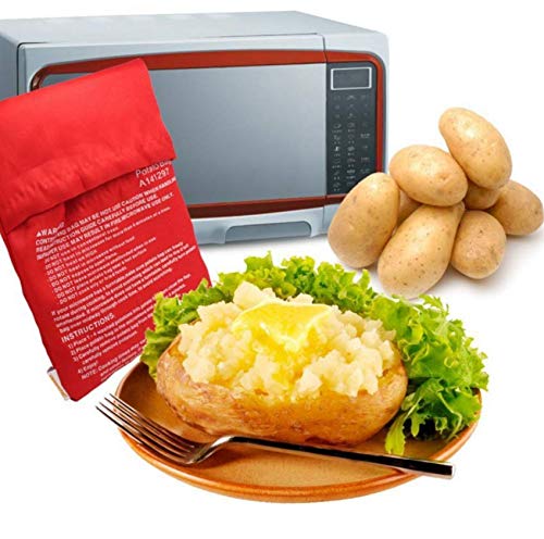 JQYXSS Microwave Potato Bag, 1 Pieces Reusable Express Microwave Potato Cooker Bag,Nice Size and Easily Fits 4 Potatoes