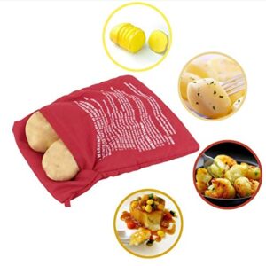 JQYXSS Microwave Potato Bag, 1 Pieces Reusable Express Microwave Potato Cooker Bag,Nice Size and Easily Fits 4 Potatoes