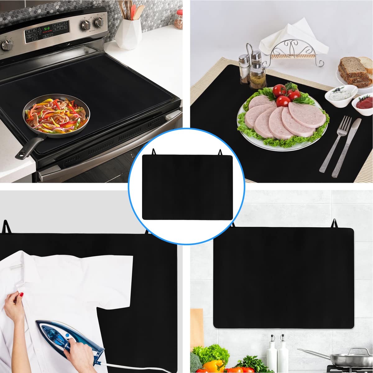 Stove Top Covers for Electric Stove Thick Natural Rubber Glass Stove Top Cover Prevents Scratching Heat Resistant Flat Top Oven Cover