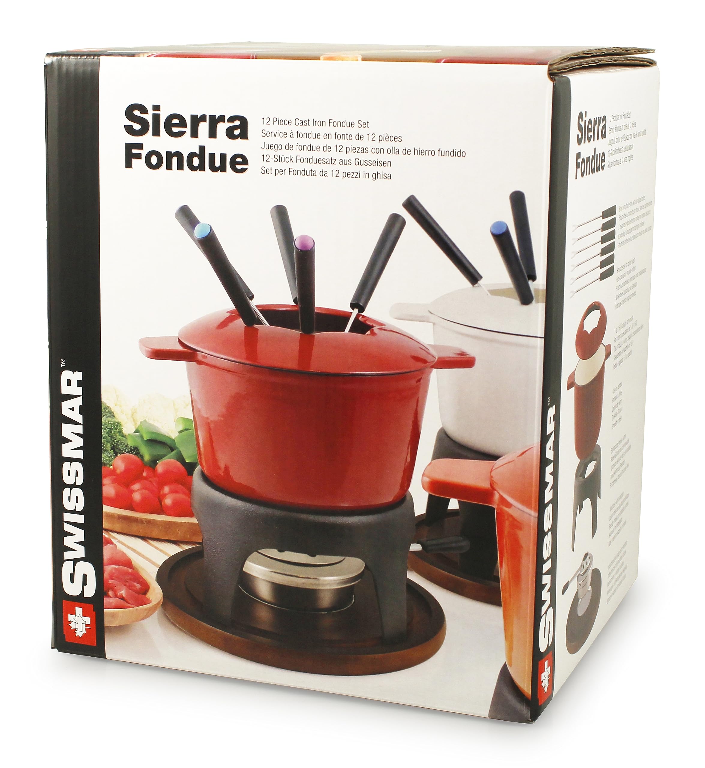 Swissmar F66706 Sierra 1.6-Quart Cast Iron Meat Fondue Set, 11-Piece, Deep Blue