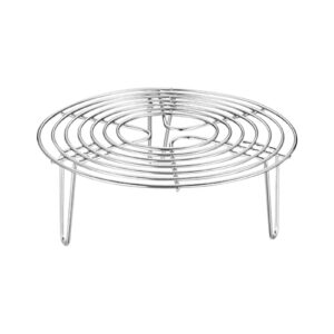 round steamer rack and cooling rack,stainless steel pot trivet, wire steamer kettle rack holder, fit for pots cookware pressure cooker pans up, 8-inches (size:20x7cm)