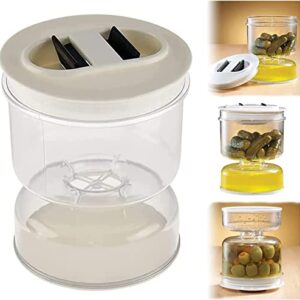 XCVBNM Pickle and Olive Hourglass Jar - Pickle Jar with Strainer Flip, Pickle Grabber, Juice Separator, Pickle Container, Kimchi Jar for Airtight Food Storage