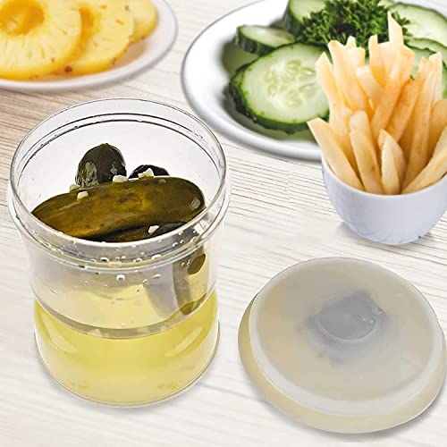 XCVBNM Pickle and Olive Hourglass Jar - Pickle Jar with Strainer Flip, Pickle Grabber, Juice Separator, Pickle Container, Kimchi Jar for Airtight Food Storage