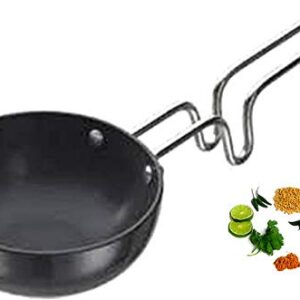 Shradha Trading Hard Anodized Tadka Pan,Large Tadka Pan for saag, dal, kadhi, dhokla