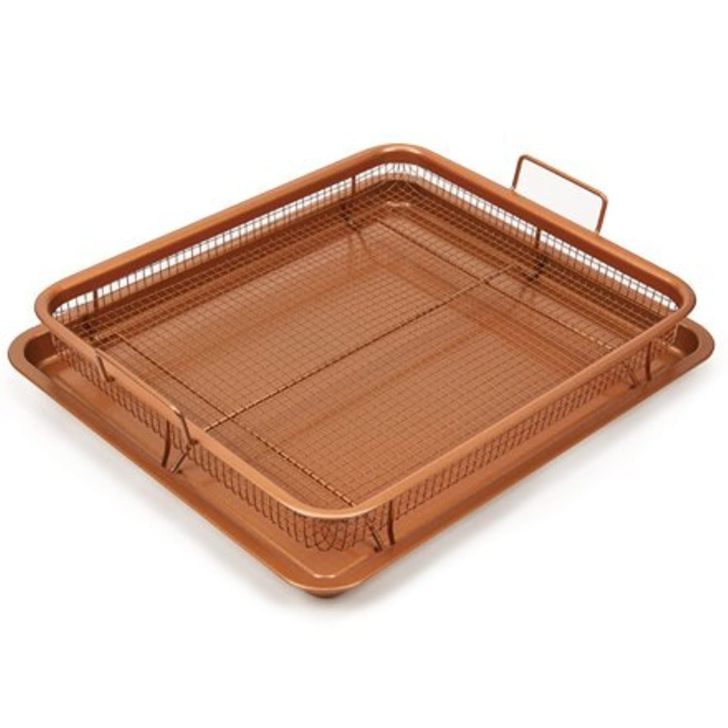 Copper Chef Nonstick Copper Crisper Pan, 12 x 18 Inch Deluxe, 2-Piece Set, Copper