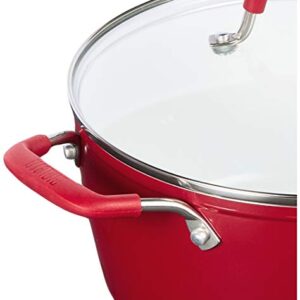 Bialetti Aeternum Ceramic Nonstick Cookware Set, 10 Piece Cookware Set, Red/White