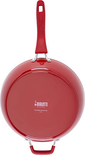 Bialetti Aeternum Ceramic Nonstick Cookware Set, 10 Piece Cookware Set, Red/White