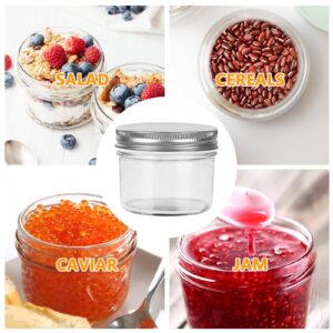 Waymind 4oz Glass Jars With Silver Lids,Mason Jars,Glass Jars with Airtight lids,Ideal for Honey,Jam,Baby Foods,Wedding Favor,DIY Magnetic Spice Jars,Mini Spice Jars for Kitchen,Set of 40