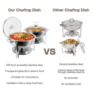 BriSunshine 2 Packs 4QT Stainless Steel Chafing Dish Buffet Set and 4 Packs 3 QT Chafing Dish Buffet Set Combo