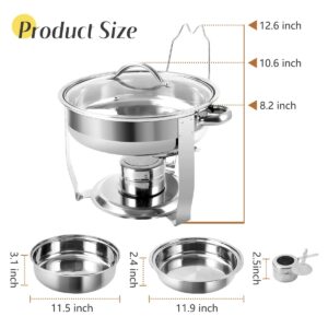 BriSunshine 2 Packs 4QT Stainless Steel Chafing Dish Buffet Set and 4 Packs 3 QT Chafing Dish Buffet Set Combo