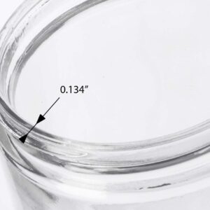 16 oz / 480 ml Large Clear Thick Glass Straight Sided Jar with Black Foam Lined Lid (2 pack)