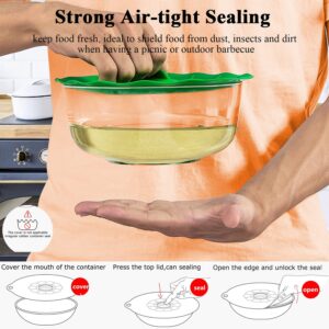 Adpartner Silicone Microwave Cover, 5 Pack Heat Resistant Silicone Lids Reusable Silicone Covers for Food Storage, BPA-Free Silicone Cooking Covers Food Suction Lids fits Bowls Cups Plates Pots Pans