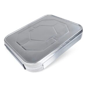 idl packaging aluminum foil lids for full size aluminum steam table pans - 21" x 13" (pack of 25) - disposable cover for aluminum grill pans - oven & freezer safe - durable top for aluminum foil pan