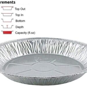 PACTOGO 11" Aluminum Foil Pie Pan Extra-Deep Disposable Tin Plates (Pack of 12)