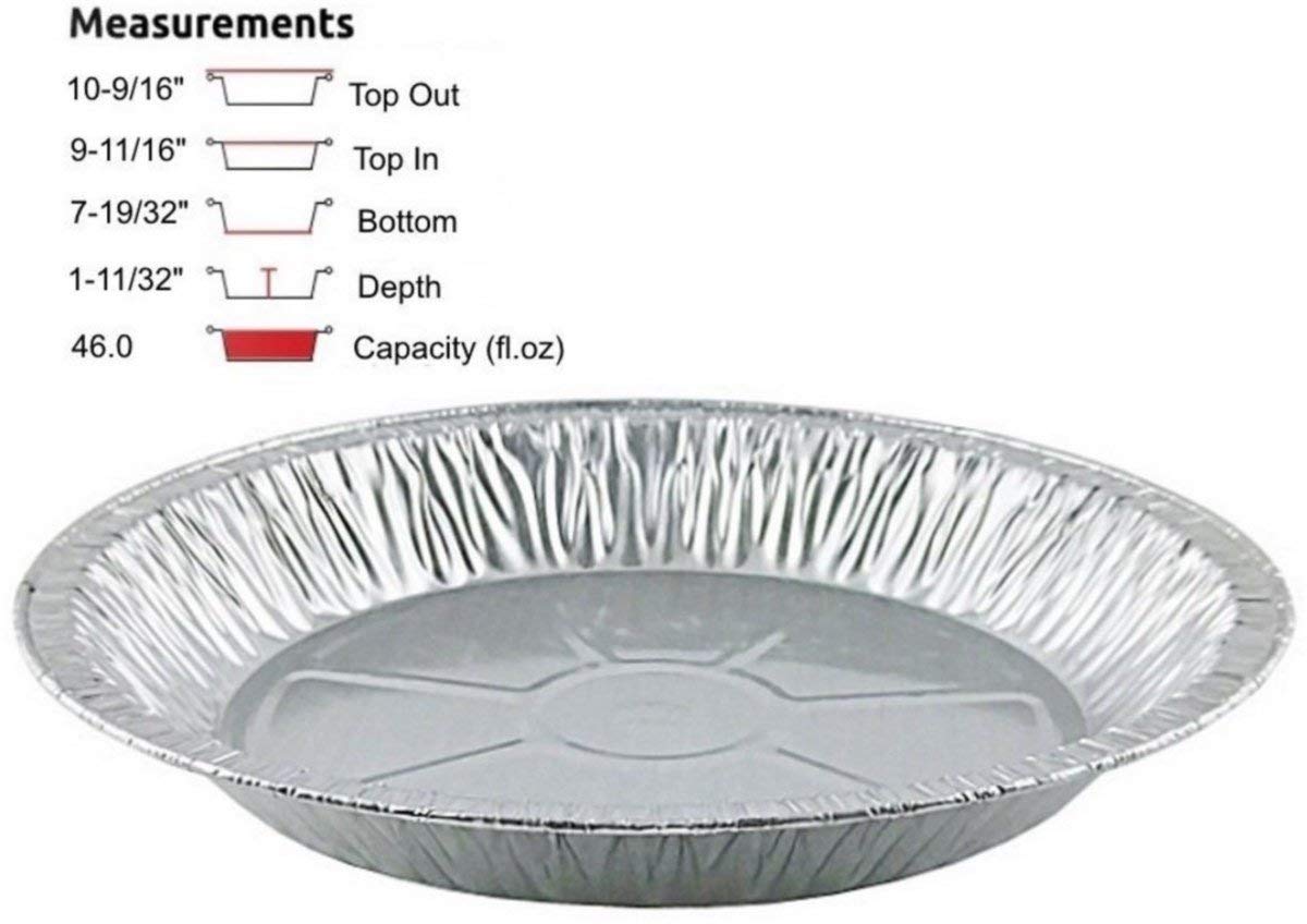 PACTOGO 11" Aluminum Foil Pie Pan Extra-Deep Disposable Tin Plates (Pack of 12)