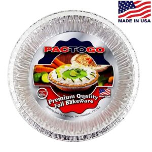 PACTOGO 11" Aluminum Foil Pie Pan Extra-Deep Disposable Tin Plates (Pack of 12)