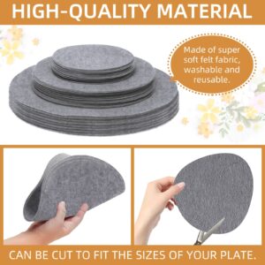 LITLANDSTAR Thick Felt Plate Dividers, 72 Pack Felt Plate China Storage Dividers Protectors Round Plate Separators Pads with 3 Sizes, Dish Storage Protectors Pads for Packing Stacking Cookware (Gray)