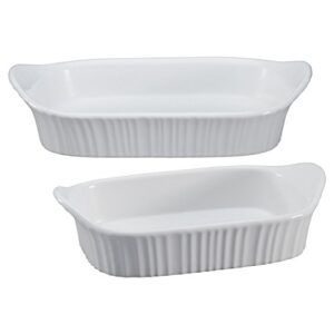 corningware 1115855 baking dish set, 2 pieces, white