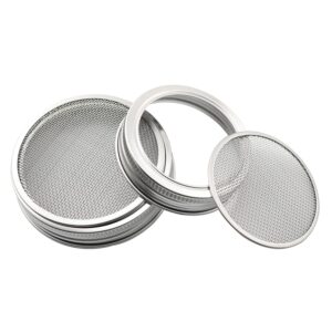 YYANGZ 6PCS Stainless Steel Sprouting Jar Strainer Lids, Regular Mouth Mason Jar Screen Sprouting Kit Lids for Growing Broccoli, Bean, Alfalfa, Salad Sprouts