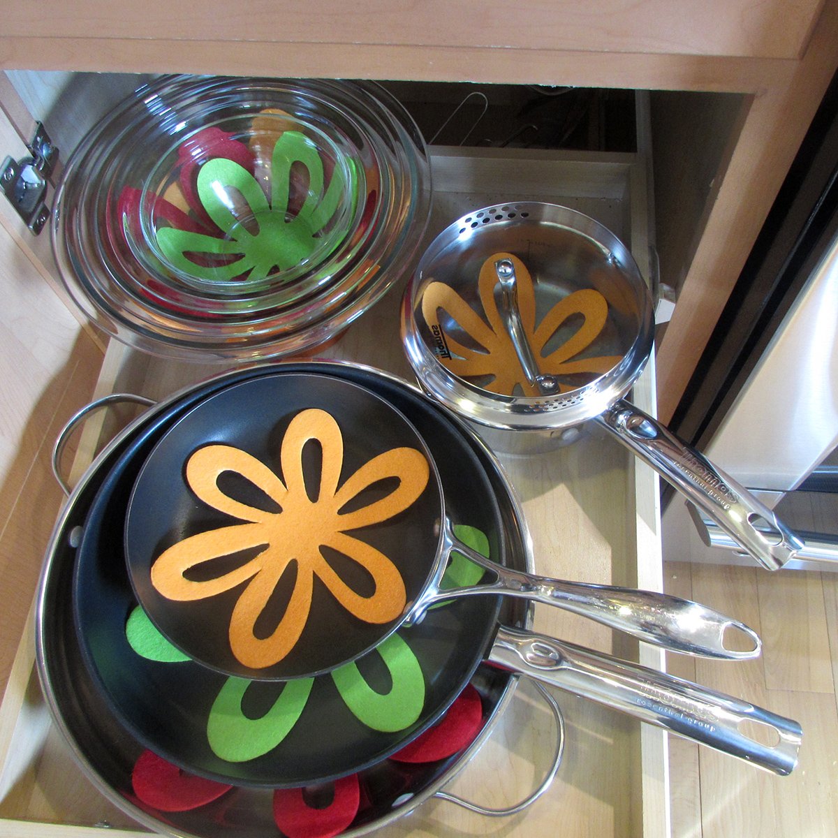 Evelots Felt Pan, Pot & Dish Scratch Protector-Cookware-Glass Divider-2 Sizes-Set/14
