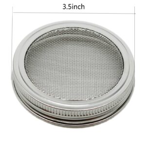 5 Pack 316 Stainless Steel One-Piece Mesh Strainer Lids for 3.38 Inch Wide Mouth Mason Jar,Sprouting Lids, NO RUST,Bean Sprout Sieve Lids,NO JAR QurHapzy