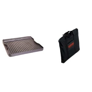 camp chef reversible pre-seasoned cast iron griddle (14 in. x 16) and griddle bag