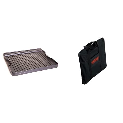 Camp Chef Reversible Pre-Seasoned Cast Iron Griddle (14 in. x 16) and Griddle Bag