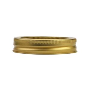 GOLDEN HARVEST 24 Pieces WIDE MOUTH Canning Jar Replacement Metal Rings Practical Screw Jar Bands Leak Proof Tinplate Metal Bands Rings, Compatible with Mason Jar (Gold)