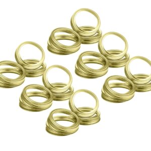 GOLDEN HARVEST 24 Pieces WIDE MOUTH Canning Jar Replacement Metal Rings Practical Screw Jar Bands Leak Proof Tinplate Metal Bands Rings, Compatible with Mason Jar (Gold)