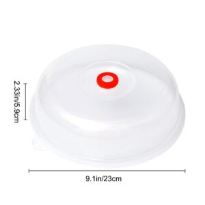 KINGZHUO 9 Inch Microwave Cover for Food Lid Microwave Lid Cover 9 inches BPA Free for Food Protective Plate Dish Bowl Cover Large Safe Pot Plastic Cover Food Cover Microwave Splatter Guard