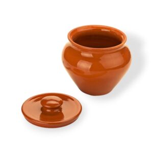 stoneware ramekin with lid 17 fl oz 500 ml clay pot for cooking, dutch oven pot with lid, cooking pot, earthenware pot, stockpot with lid, earthenware rice pots