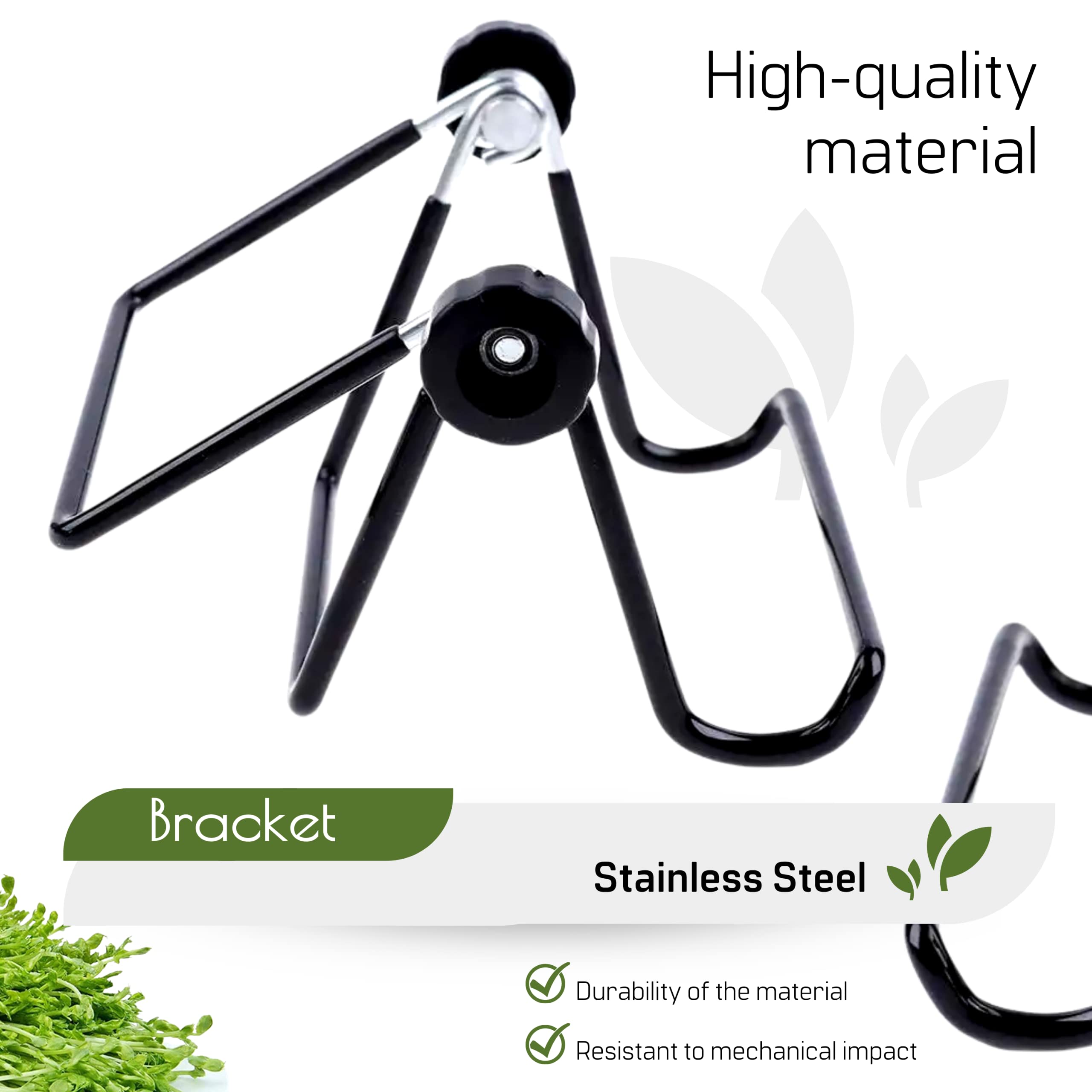 2PCS Sprouting Stands for Mason Jar – Sprouting Kit Stainless Steel Stand Kit for Sprouts Growing Kit 2 Mason Jar Holders for Wide and Regular Mouth Mason Jars