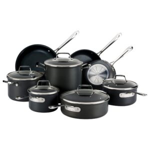 all-clad b1 hard anodized nonstick cookware set 13 piece induction oven broiler safe 500f pots and pans black