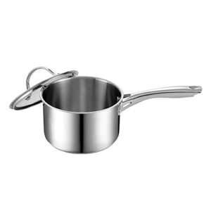 cooks standard classic stainless steel saucepan/sauce pan 2-qt with glass lid