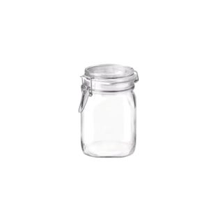 bormioli rocco fido storage jar-wire bail-1 l-1 pack, 1 liter, clear