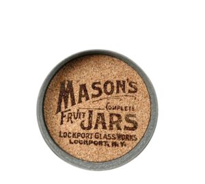 mason jar lid coaster with mason jar logo - set of 4