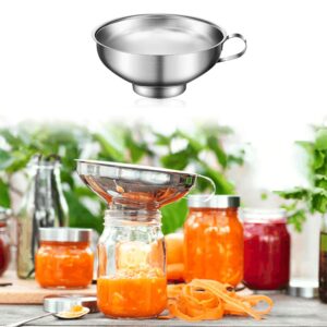 2 Pieces Stainless Steel Canning Jar Lifter Tongs and Canning Funnel with Safe and Secure Grip for Wide-Mouth and Regular Jars, Easy to clean and Dishwasher safe