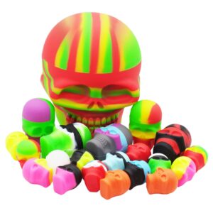 vitakiwi 500ml wax large silicone containers with 15ml 3ml skull non-stick jars set (21pcs)