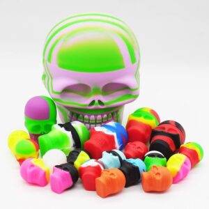 vitakiwi 500ml Wax Large Silicone Containers with 15ml 3ml Skull Non-stick Jars Set (21pcs)