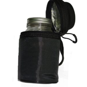 Masun Mason jar Cooler Insulated sleeve for Wide and Regular mouth Quart mason jars (Black 1 pack)