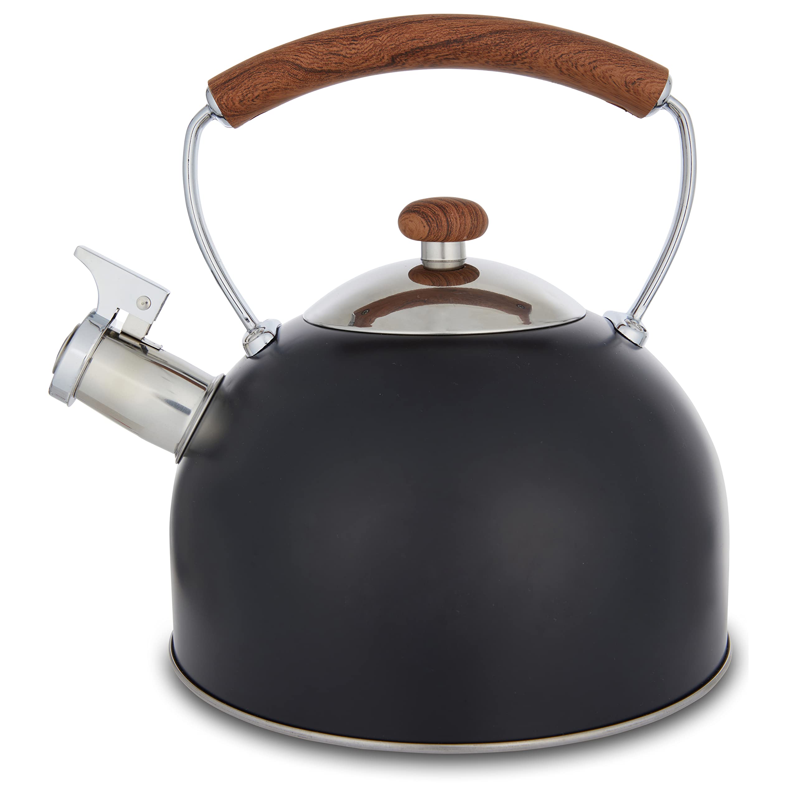 Phantom Chef Tea Kettle | 2 Quart, 2.7 L | Stainless Steel | Stay-Cool Touch Handle | Whistle Sounds when Water Boils | Hand wash | Anti-Rust | Teakettle Teapot All Heat Sources | Full Handle (Green)
