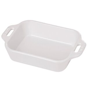 staub ceramics rectangular baking dish, 10.5x7.5-inch, white