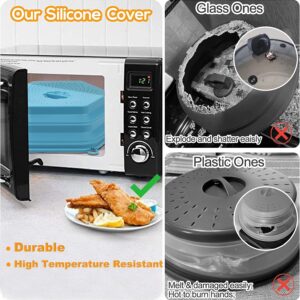 2 in 1, Silicone Microwave Food Cover & Mat - Vented Collapsible Medium Microwave Cover, Splatter Guard Cover Lid, Kitchen Gadget for Food & Meal Prep, Heat-resistant, Dishwasher-Safe, BPA-Free,