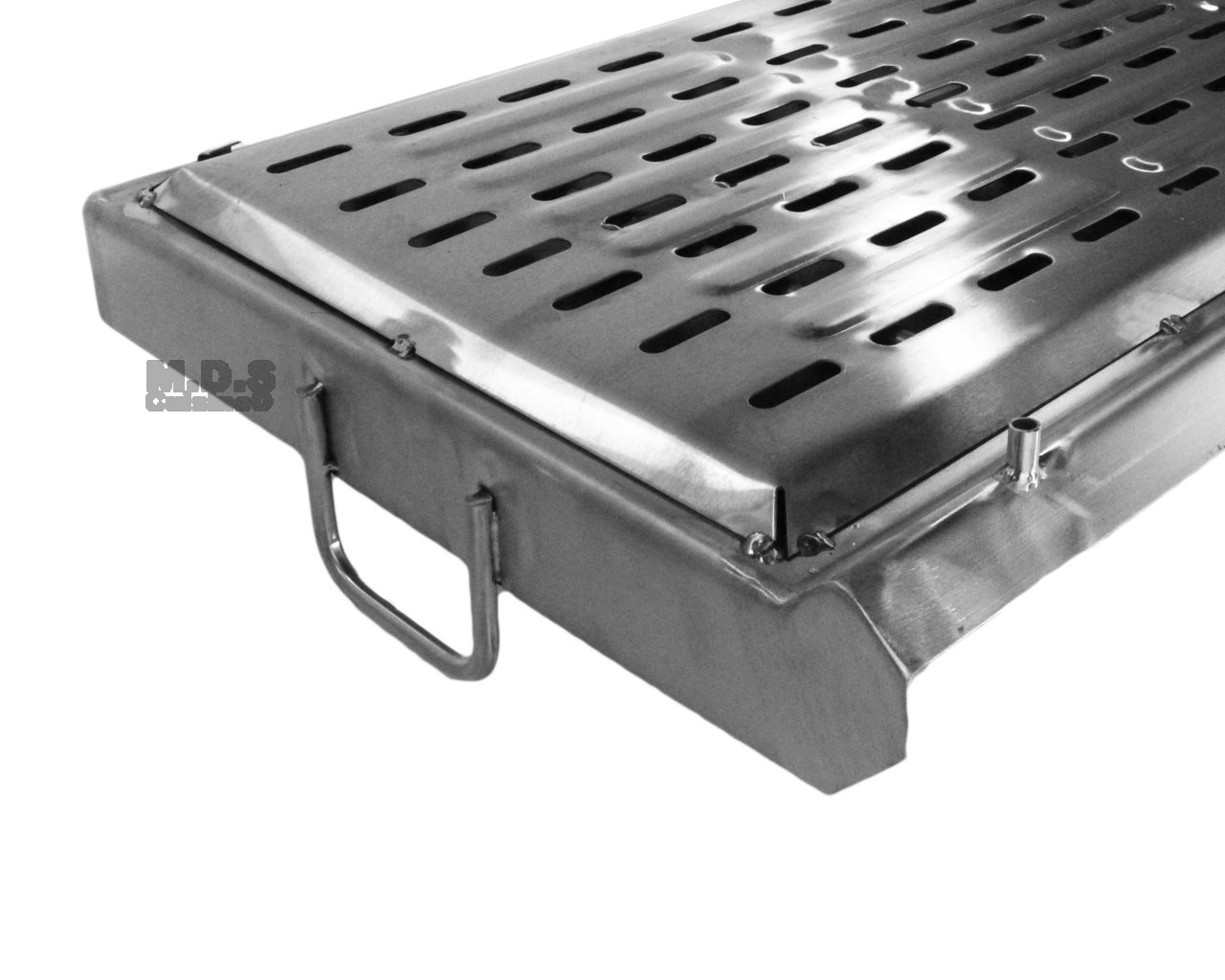 M.D.S Cuisine Cookwares Griddle Stainless Steel Flat Top With reinforced brackets under griddle-Heat Distributor Heavy Duty Comal Plancha 32" x17"